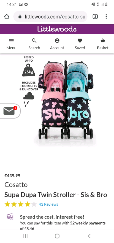 littlewoods baby prams